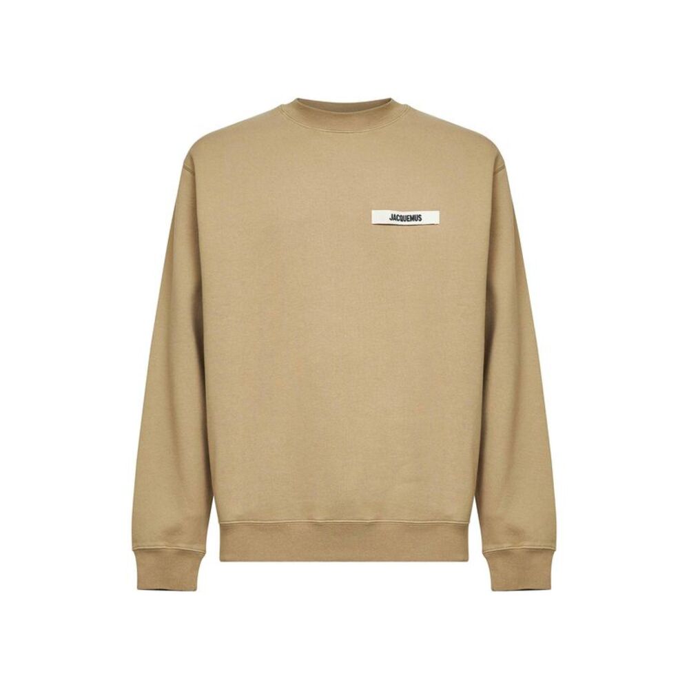 Jacquemus Men Dark Beige Organic Cotton Fleece The Gros Grain Sweatshirt